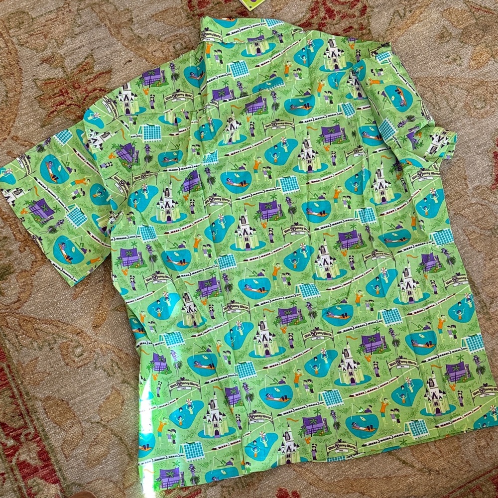 Disneyland resort men’s button down shirt, art design by SHAG - Picture 3 of 4